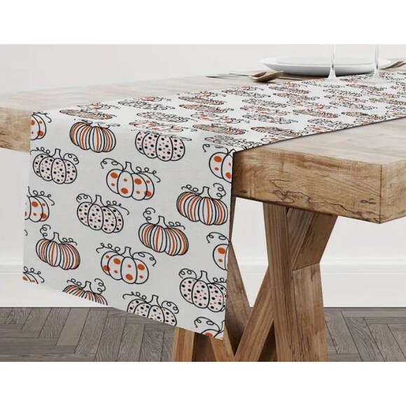 Pumpkin Table Runner 13x72in Polyester - Picture 2 of 2